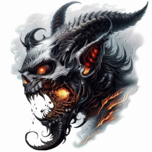 demons tattoo design ideas accent shading dark aura courage and power