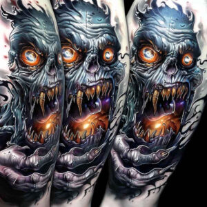demons tattoo design ideas gentle shadow dark for knee