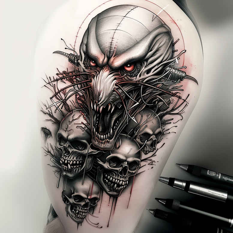 demons tattoo design ideas subtle highlights detailed shading for biceps