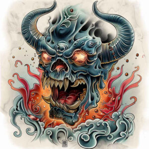 demons tattoo design ideas glossy detailed shading for hand