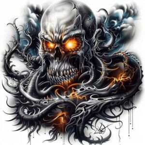 demons tattoo design ideas realistic texture fierce expression for spine