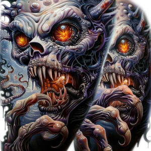 demons tattoo design ideas Realism full detail fierce expression for upper arm