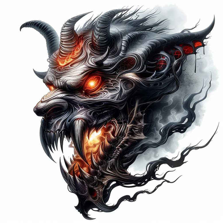 demons tattoo design ideas subtle tone fierce meaning determination