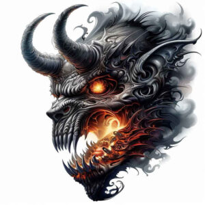 demons tattoo design ideas Neotraditional balanced tones gothic for side