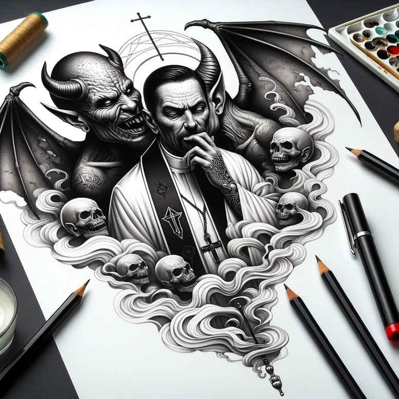 demons tattoo design ideas Neotraditional sharp edges intense represents strength