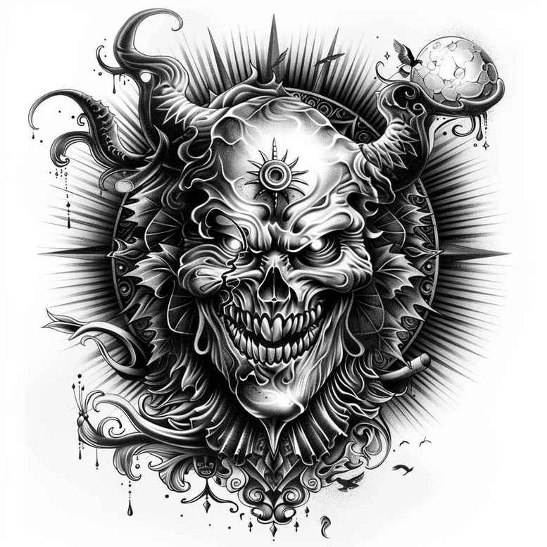 demons tattoo design ideas Realism crisp detail muscular for triceps