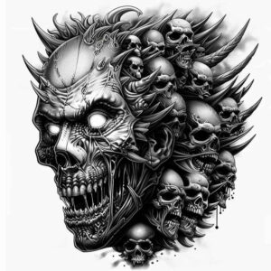 demons tattoo design ideas Realism realistic structure mythical for upper chest