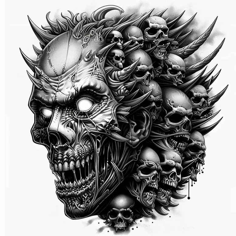 demons tattoo design ideas Realism realistic structure mythical for upper chest