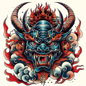 demons tattoo design ideas artistic contrast powerful for upper thigh
