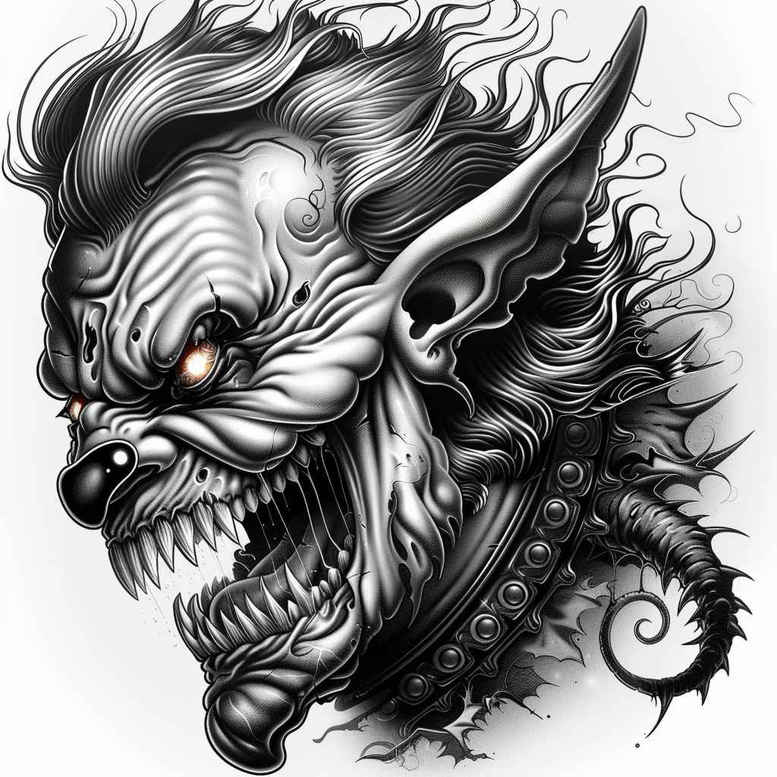 demons tattoo design ideas accent shading shadow play meaning resilience