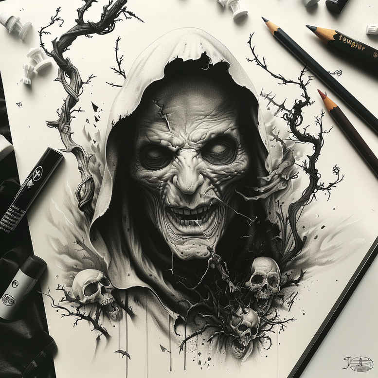 demons tattoo design ideas Realism depth realism shadowed for lower back