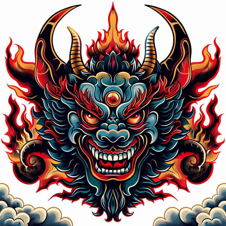 demons tattoo design ideas dynamic composition sharp claws for neck