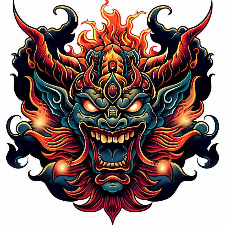 demons tattoo design ideas Surrealism symbolism sharp claws for scapula