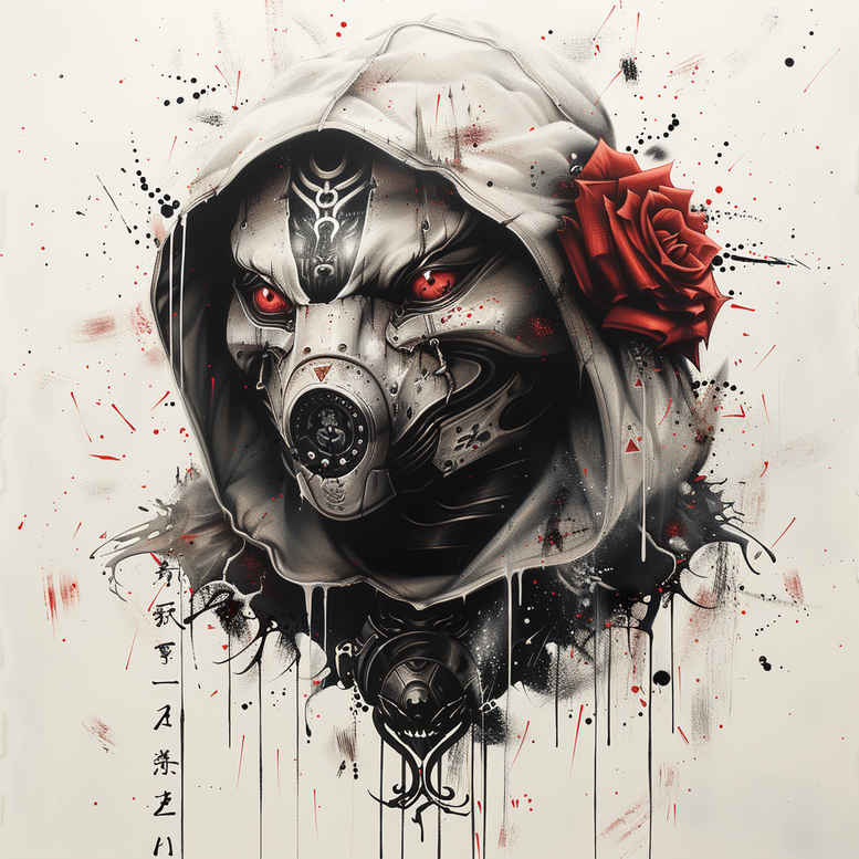 demons tattoo design ideas Surrealism visionary sharp features for upper chest