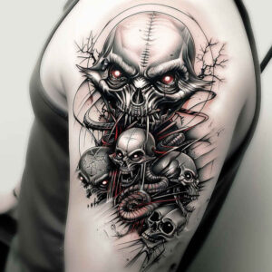 demons tattoo design ideas intricate sharp features represents courage