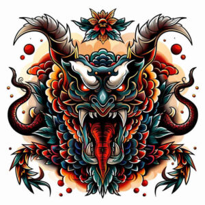 demons tattoo design ideas Realism photographic quality sharp features symbol of resilience