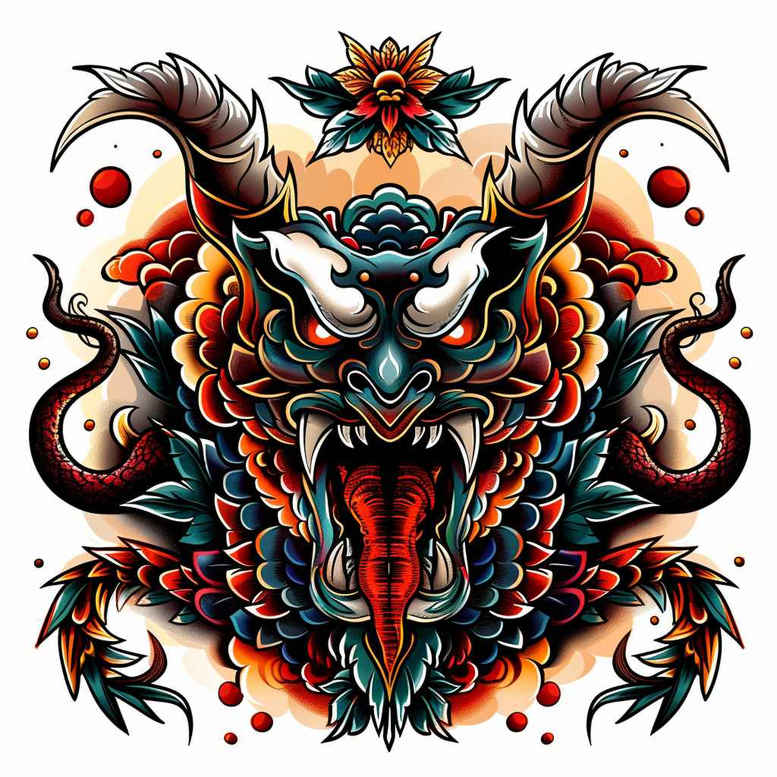 demons tattoo design ideas Realism photographic quality sharp features symbol of resilience