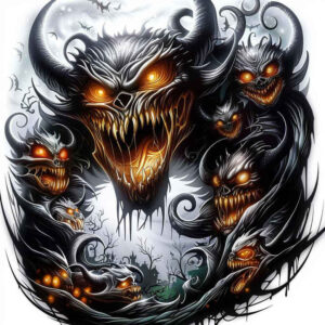 winged-demon – tattoo design ideas free ai generated – realism-moist-gloss – for-neck – Gallery: demons-inkby-ai