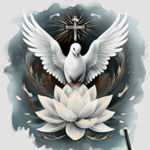 dove-and-blessing – tattoo design ideas free ai generated – surrealism-disorienting – for-lower-back – Gallery: doves-inkby-ai
