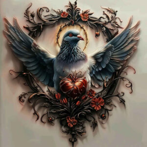 dove-and-harmony – tattoo design ideas free ai generated – surrealism-dynamic-shapes – for-wrist – Gallery: doves-inkby-ai