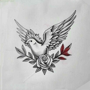 dove-and-sky – tattoo design ideas free ai generated – realism-natural-finish – for-side – Gallery: doves-inkby-ai