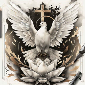 dove-as-message – tattoo design ideas free ai generated – neotraditional-defined-outlines – for-side-torso – Gallery: doves-inkby-ai