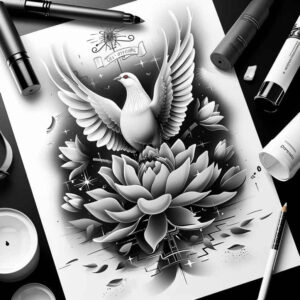 dove-as-spirituality-symbol – tattoo design ideas free ai generated – realism-depth-illusion – for-wrist – Gallery: doves-inkby-ai