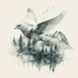 dove-in-delicate-composition – tattoo design ideas free ai generated – realism-high-definition – for-back-shoulder – Gallery: doves-inkby-ai