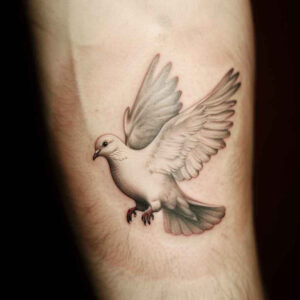 dove-in-flight – tattoo design ideas free ai generated – neotraditional-artful-color – for-palm – Gallery: doves-inkby-ai