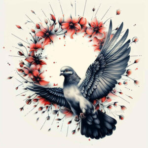 dove-on-branch – tattoo design ideas free ai generated – realism-depth-of-field – for-lower-arm – Gallery: doves-inkby-ai