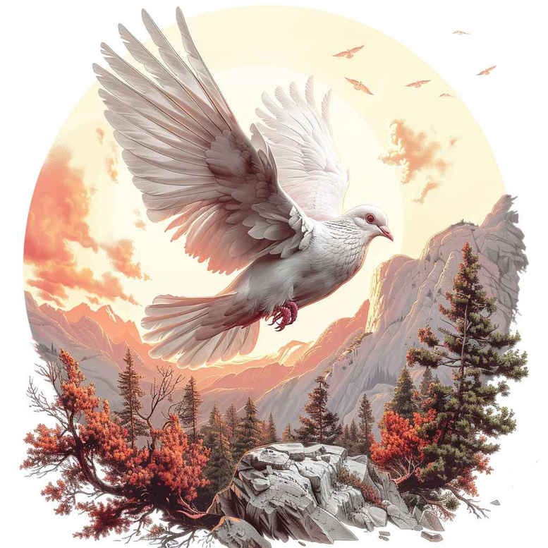 dove-with-spread-wings – tattoo design ideas free ai generated – neotraditional-contrasting-colors – for-lower-back – Gallery: doves-inkby-ai