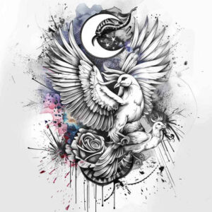 dove-with-spread-wings – tattoo design ideas free ai generated – realism-real-ink-flow – for-thigh – Gallery: doves-inkby-ai