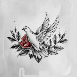 dove-with-spread-wings – tattoo design ideas free ai generated – realism-real-shadows – for-stomach – Gallery: doves-inkby-ai