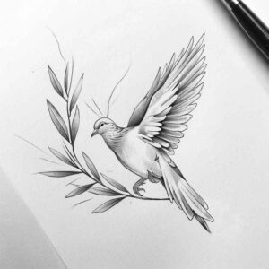 dove-with-spread-wings – tattoo design ideas free ai generated – realism-realistic-wrinkles – for-lower-arm – Gallery: doves-inkby-ai