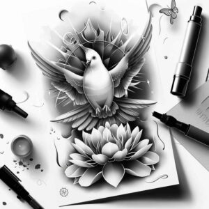 minimalist-dove – tattoo design ideas free ai generated – realism-form-fidelity – for-triceps – Gallery: doves-inkby-ai