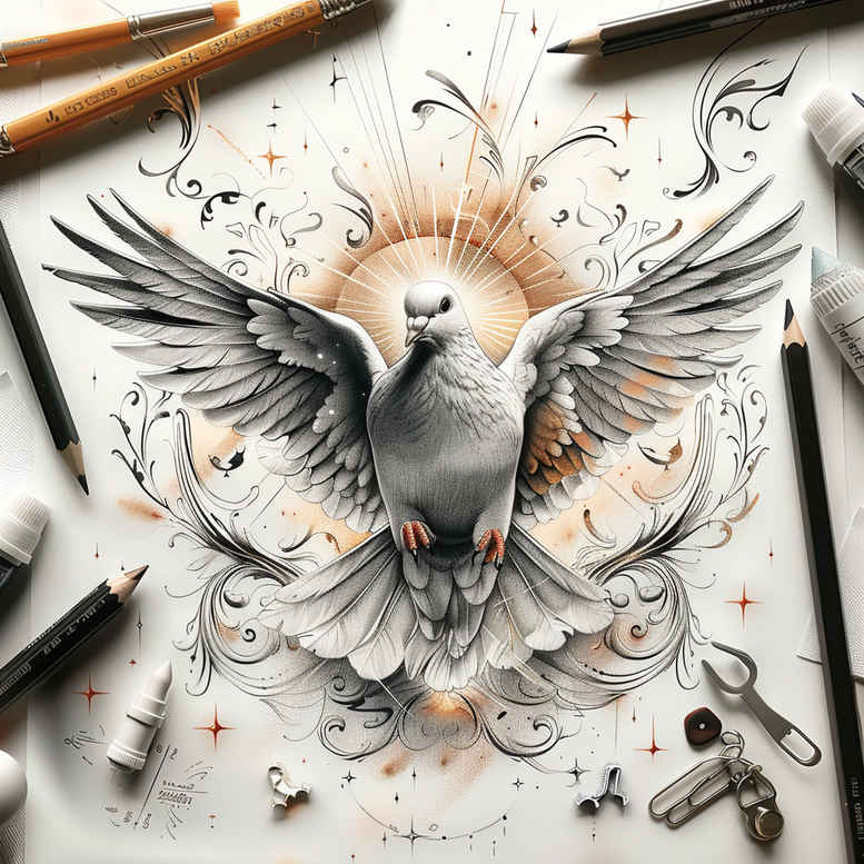 doves tattoo design ideas crisp lines pure outline for biceps