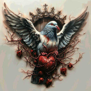 doves tattoo design ideas Surrealism vibrant contrasts white tones meaning perseverance