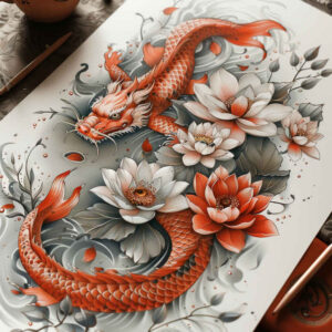 battle-dragon – tattoo design ideas free ai generated – phantom – for-inner-arm – Gallery: dragons-inkby-ai