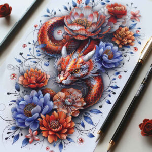 chinese-dragon – tattoo design ideas free ai generated – creepy – for-arm – Gallery: dragons-inkby-ai