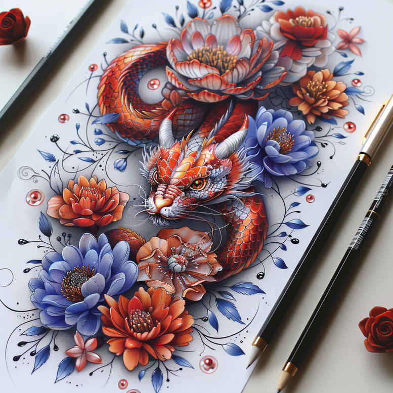 chinese-dragon – tattoo design ideas free ai generated – creepy – for-arm – Gallery: dragons-inkby-ai