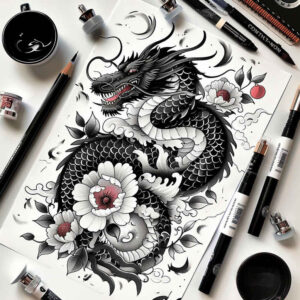dragon-art – tattoo design ideas free ai generated – wraith – for-arm – Gallery: dragons-inkby-ai