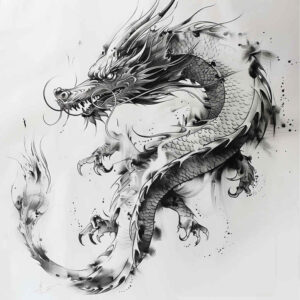 dragon-breath – tattoo design ideas free ai generated – grim – for-temple – Gallery: dragons-inkby-ai