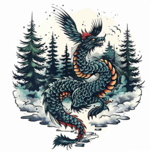 dragon-breath – tattoo design ideas free ai generated – void – for-back-of-neck – Gallery: dragons-inkby-ai