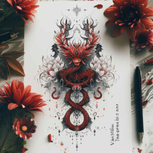 dragon-design – tattoo design ideas free ai generated – silence – for-fingers – Gallery: dragons-inkby-ai