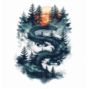 dragon-emblem – tattoo design ideas free ai generated – midnight – for-temple – Gallery: dragons-inkby-ai