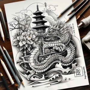 dragon-energy – tattoo design ideas free ai generated – agony – for-upper-back – Gallery: dragons-inkby-ai