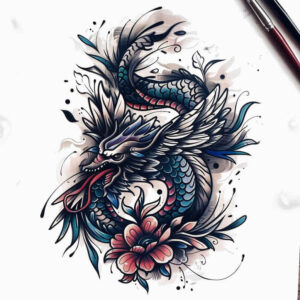 dragon-fantasy – tattoo design ideas free ai generated – hellish – for-palm – Gallery: dragons-inkby-ai