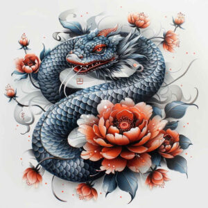 dragon-fire – tattoo design ideas free ai generated – spirit – for-lower-leg – Gallery: dragons-inkby-ai