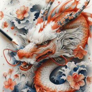 dragon-flame – tattoo design ideas free ai generated – madness – for-chest – Gallery: dragons-inkby-ai