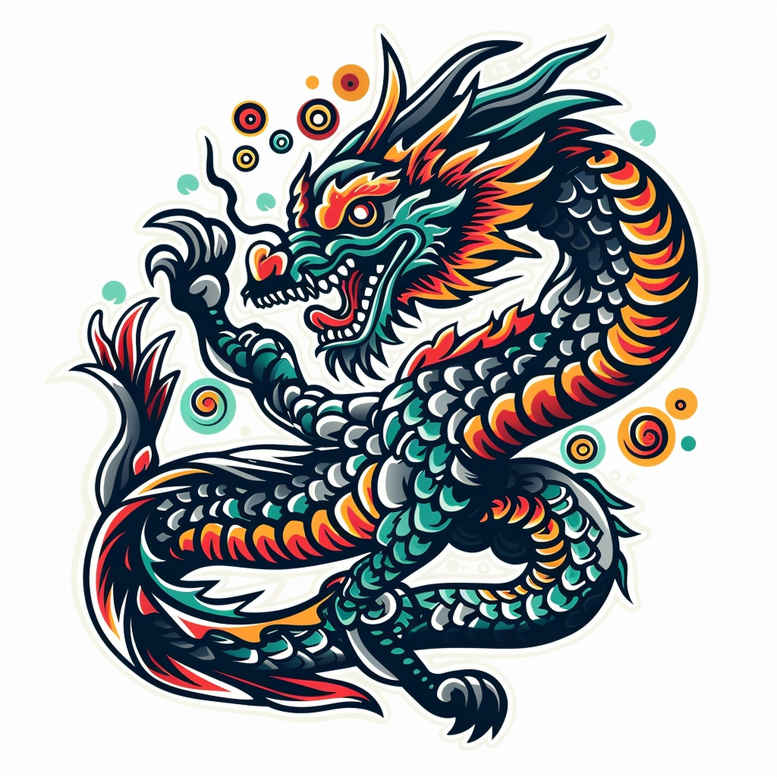 dragon-folklore – tattoo design ideas free ai generated – creepy – for-lower-back – Gallery: dragons-inkby-ai